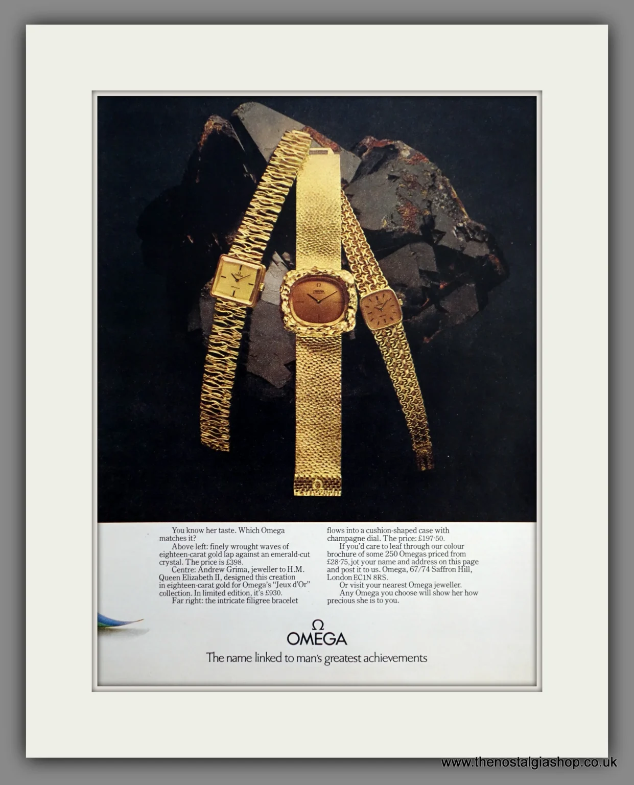 Omega-mainos-Andrew-Grima