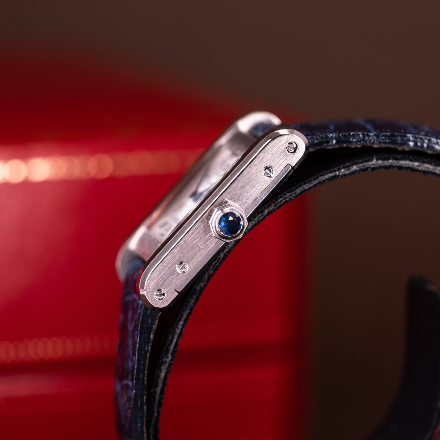 18k Cartier Tank Normale 78093 in white gold.