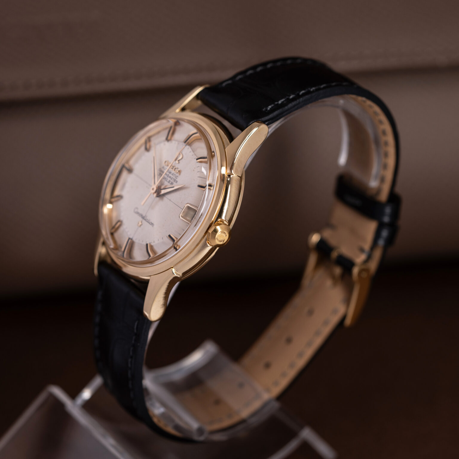 A Rare 18k Omega Constellation "Pie-Pan" Türler wristwatch from 1961.