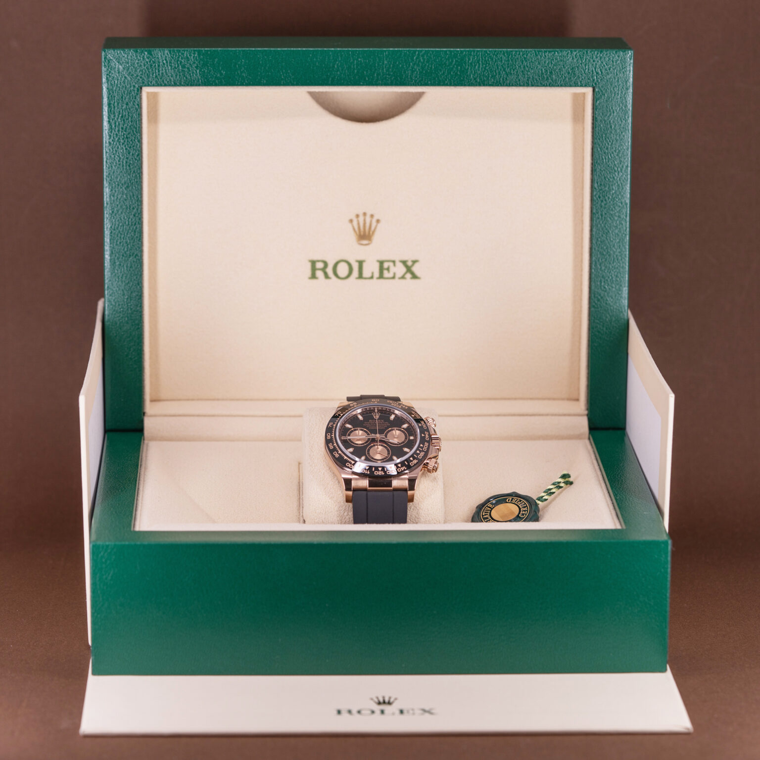 18k Rolex Daytona Everose 116515LN from 2023.