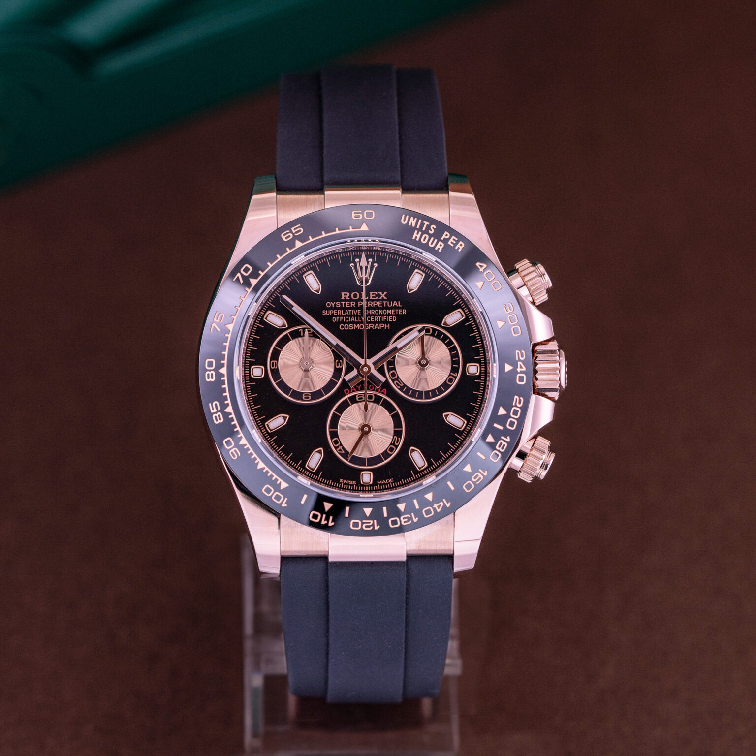 18k Rolex Daytona Everose 116515LN from 2023.