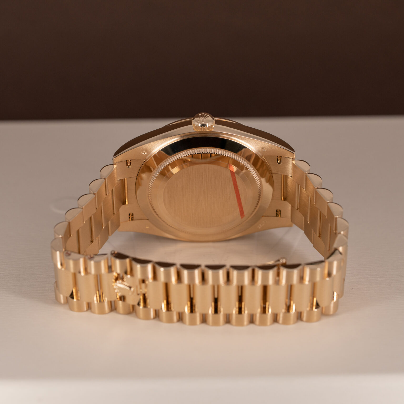 18k gold Rolex Day-Date 40 ref. 228238 from 2023.