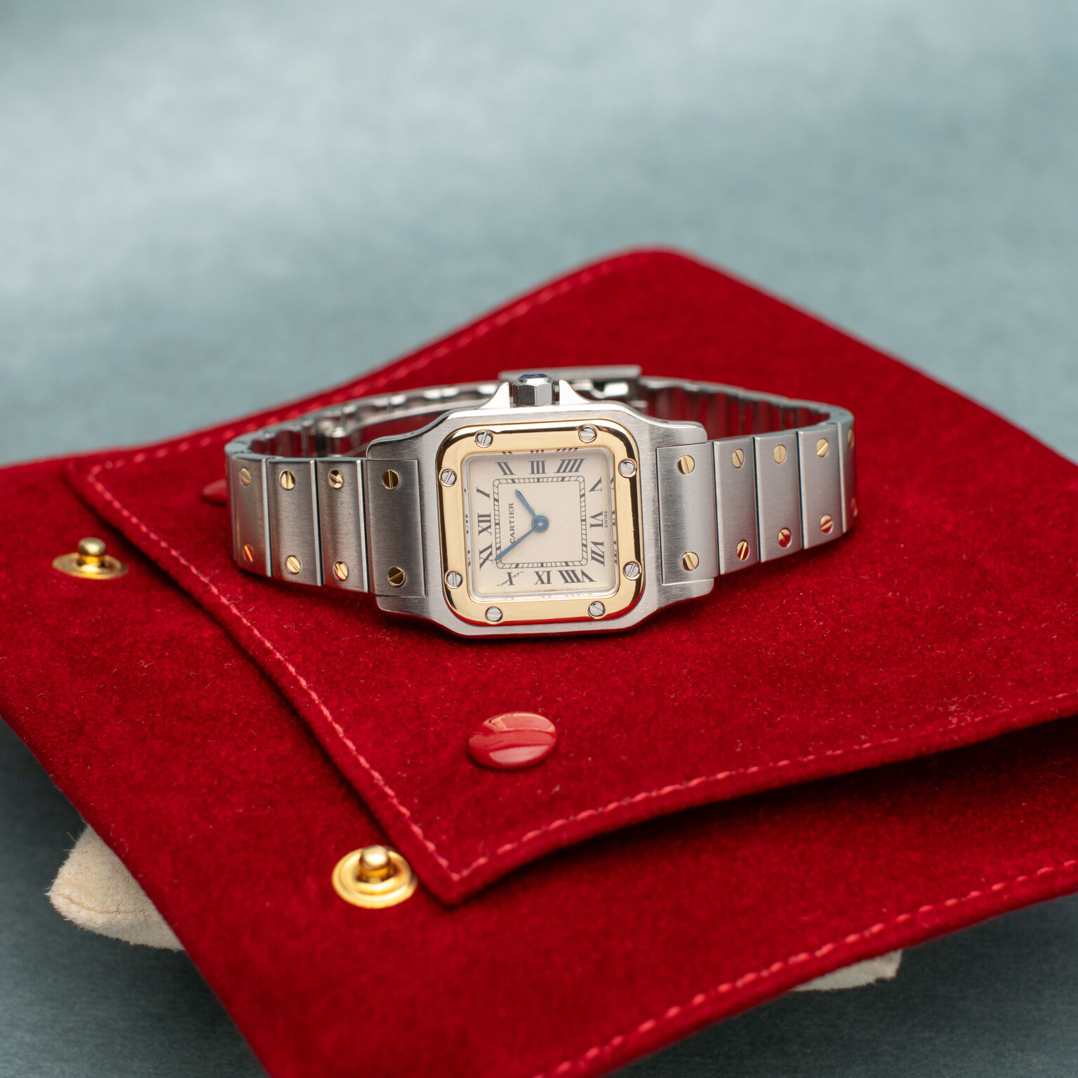 Cartier Santos Galbée PM ref. 1057930 from 1990's.