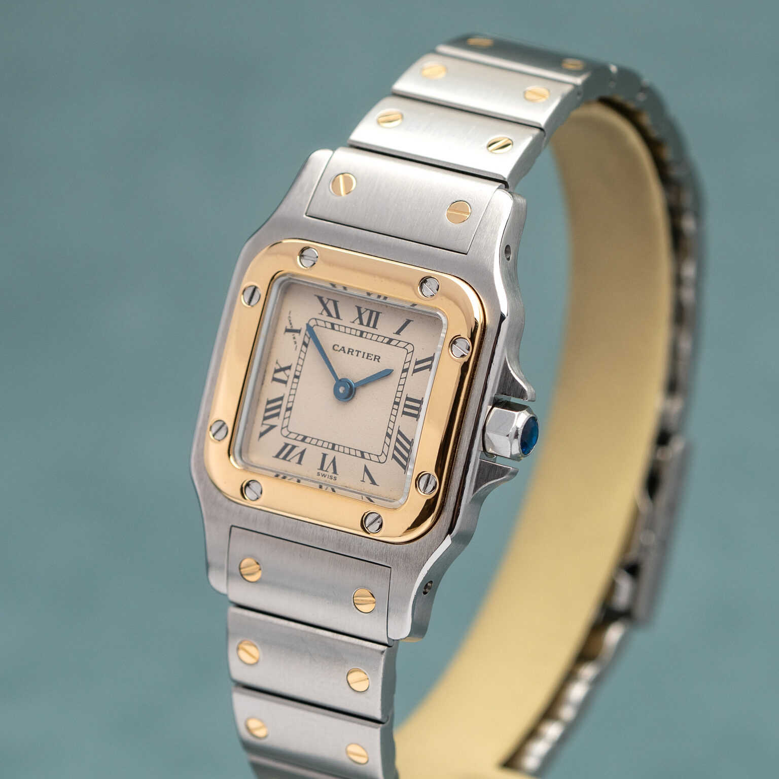 Cartier Santos Galbée PM ref. 1057930 from 1990's.