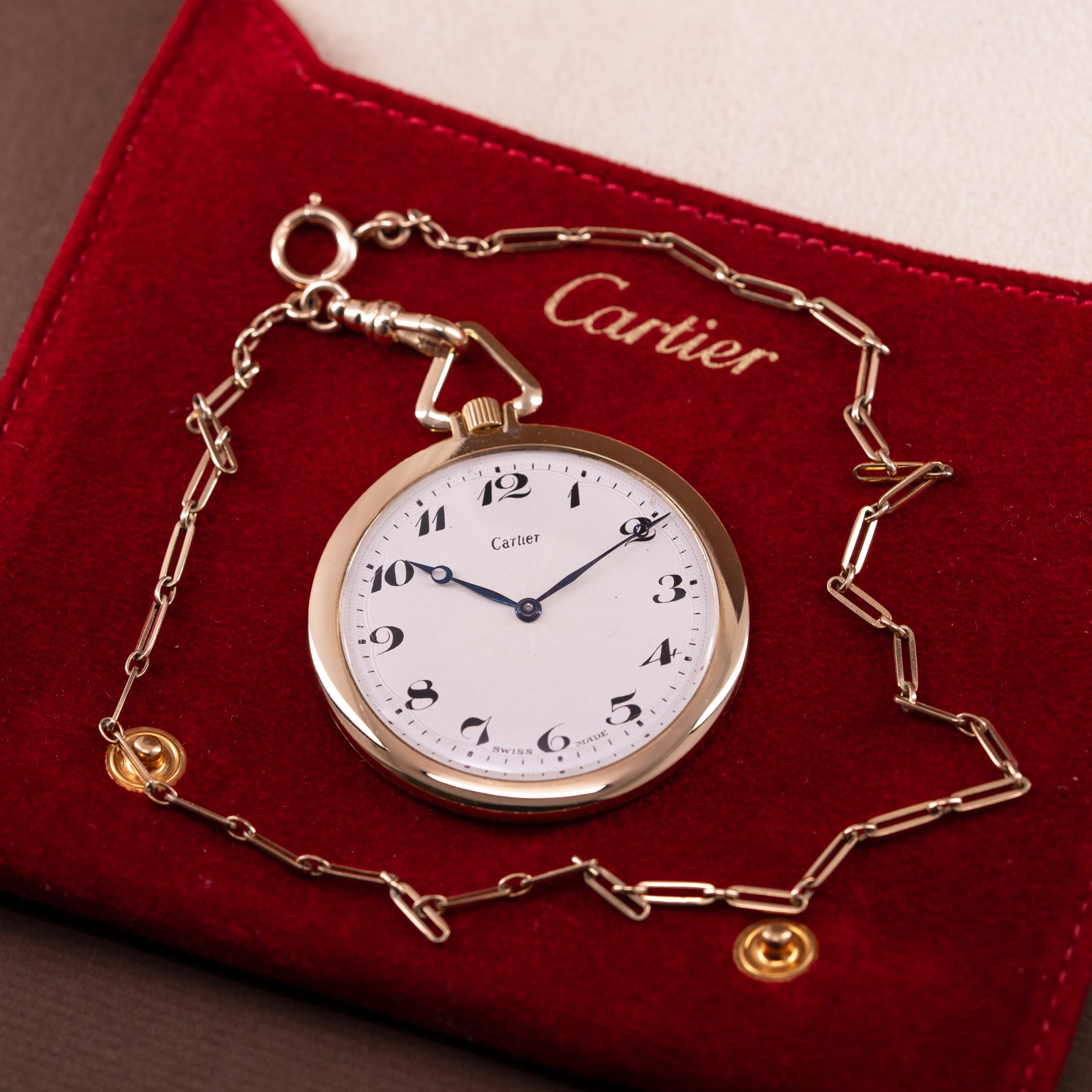 18k Cartier ultrathin pocket watch from 1920's.