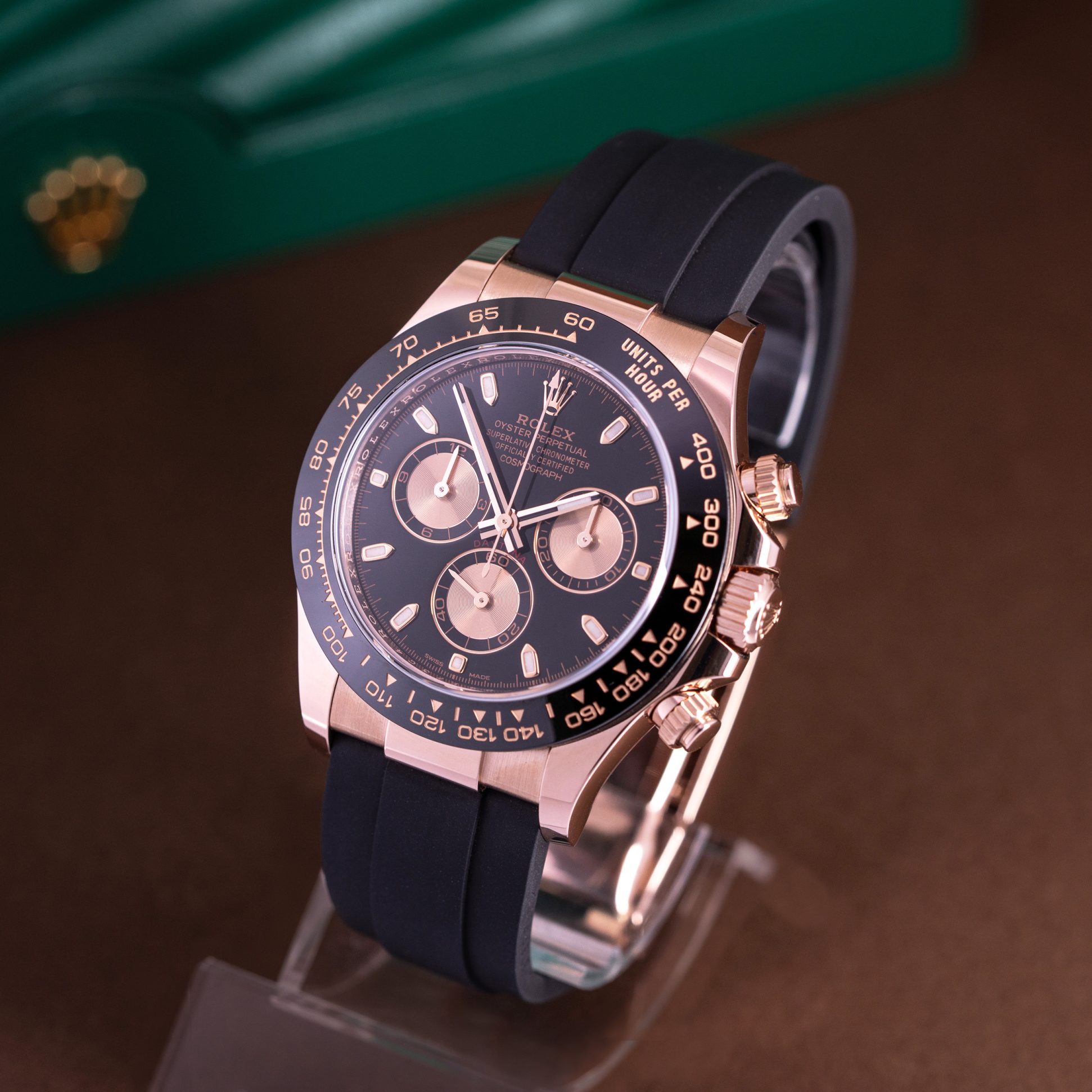 18k Rolex Daytona Everose 116515LN from 2023.
