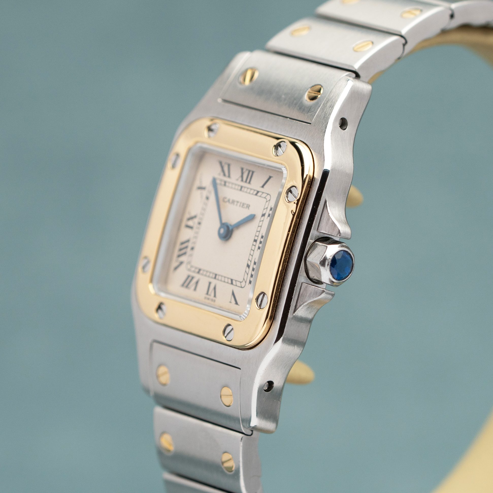 Cartier Santos Galbée PM ref. 1057930 from 1990's.