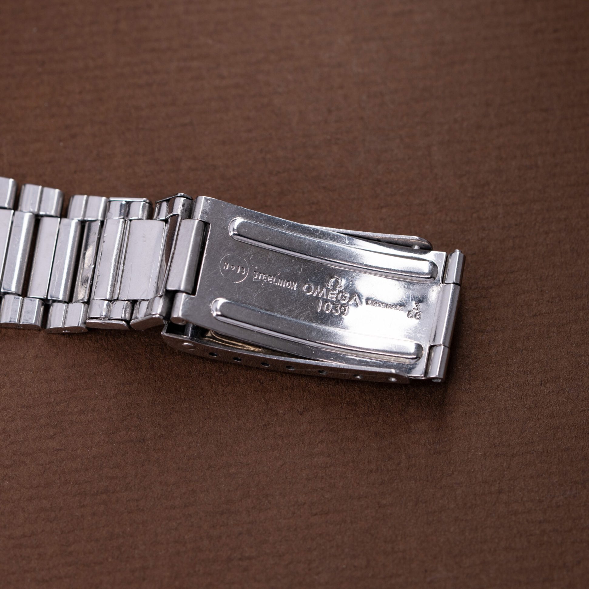 Omega Speedmaster 145.012-67 from 1968 with unpolished stainless steel case and original steel bracelet. 