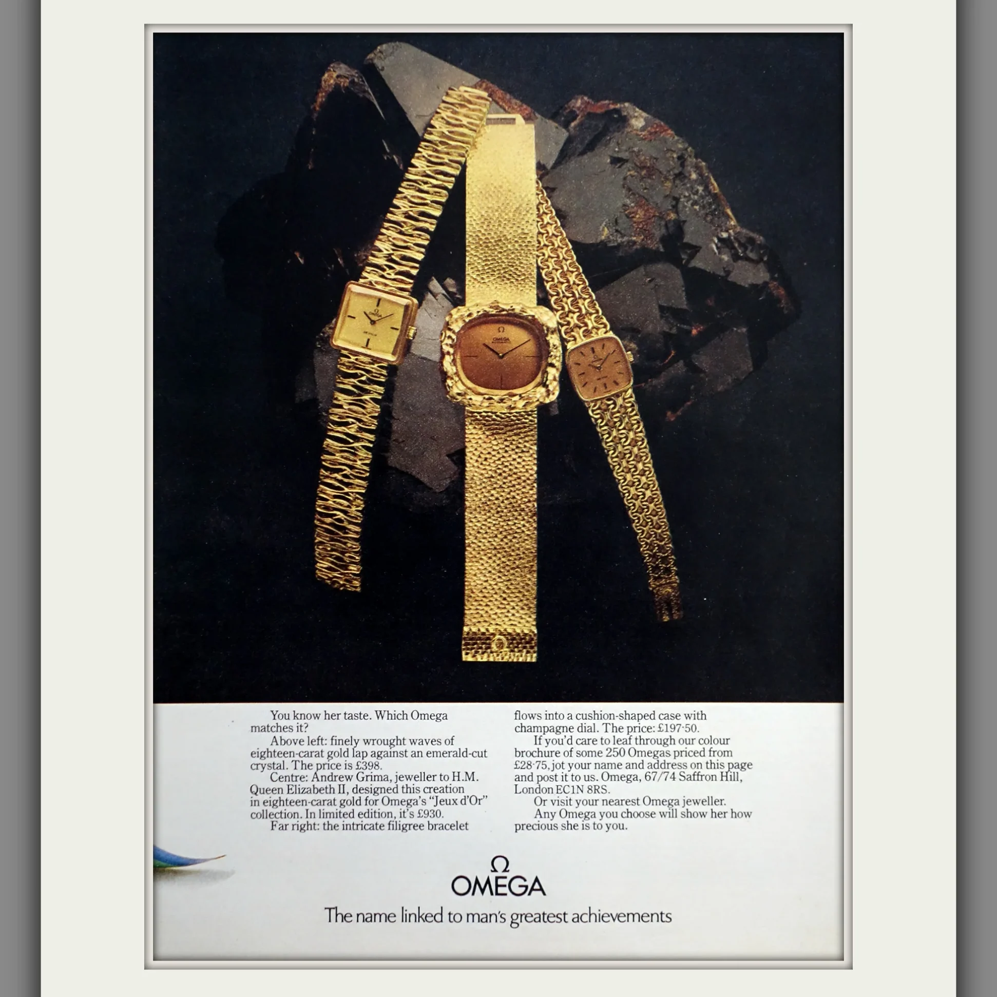 Omega-mainos-Andrew-Grima