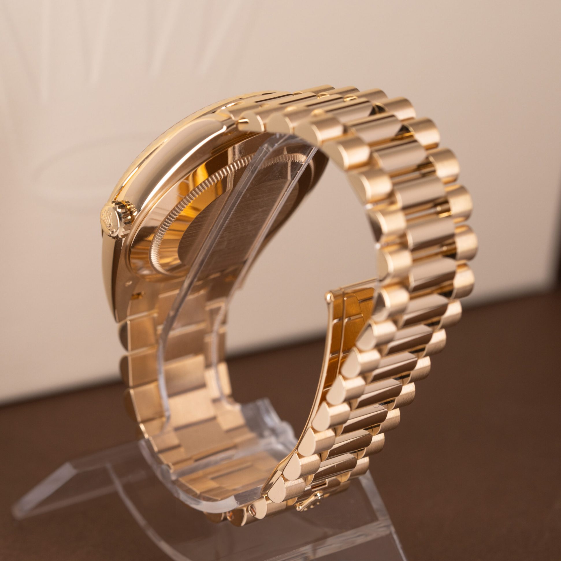 18k gold Rolex Day-Date 40 ref. 228238 from 2023.